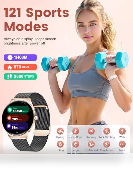 Elegant Rose Gold Smartwatch — Smartwatches, LIGE