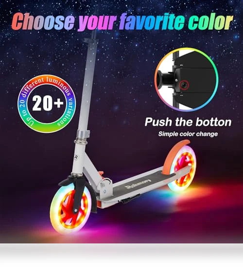 Foldable Kick Scooter with Light Wheels — Push Scooters, Rahmory