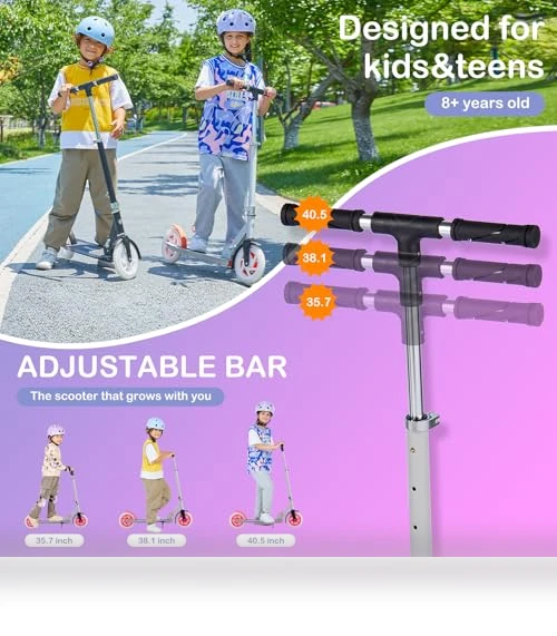Foldable Kick Scooter with Light Wheels — Push Scooters, Rahmory