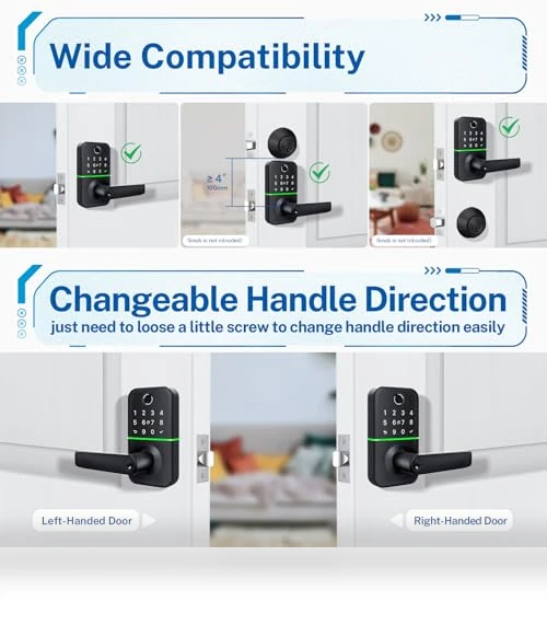 Keypad Smart Door Lock with Handle — Smart Home Security, KUCACCI