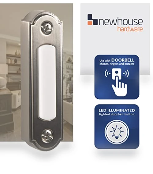 LED Lighted Metal Door Chime Push Button — Push Buttons, Newhouse Hardware
