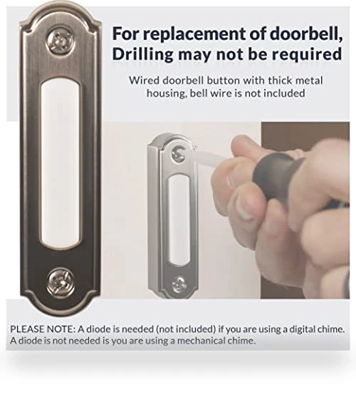 LED Lighted Metal Door Chime Push Button — Push Buttons, Newhouse Hardware