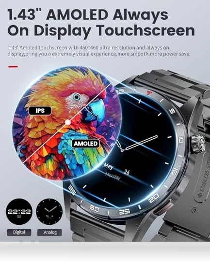 Military Smart Watch with AMOLED Display — Smartwatches, LIGE