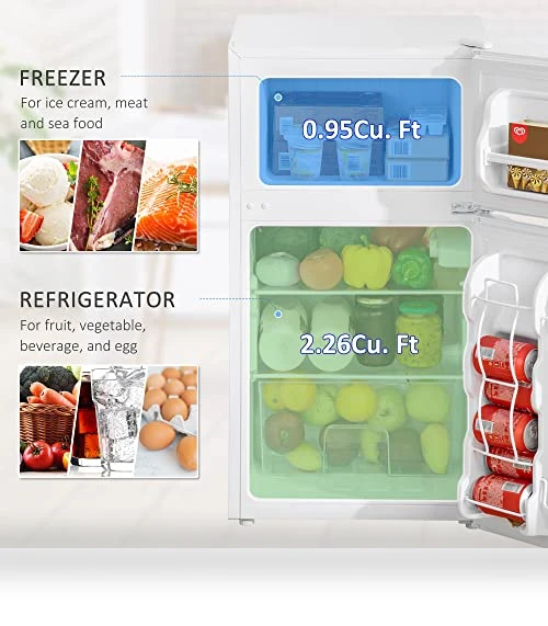 Mini Fridge with Freezer — Mini Fridges, HOMCOM