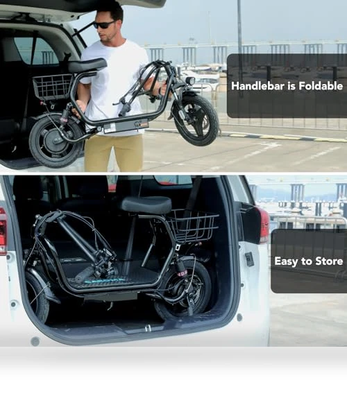 Peak 1200W Foldable Electric Scooter with Seat — Push Scooters, Caroma