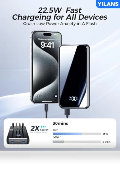 Portable Charger with Built-in Cables — Mobile Power Solutions, Shenzhen Zihao technology Co., LTD