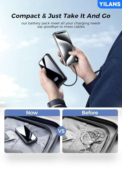 Portable Charger with Built-in Cables — Mobile Power Solutions, Shenzhen Zihao technology Co., LTD