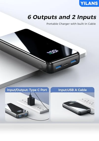 Portable Charger with Built-in Cables — Mobile Power Solutions, Shenzhen Zihao technology Co., LTD