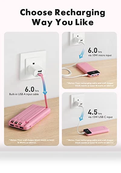 Portable Charger with Built in Cables — Chargers, Charmast