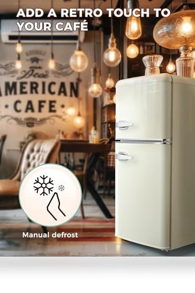 Retro Double Door Refrigerator with Freezer — Mini Fridges, Anypro
