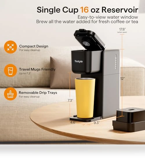 Single Serve Coffee Maker — Brewing Excellence, Tastyle