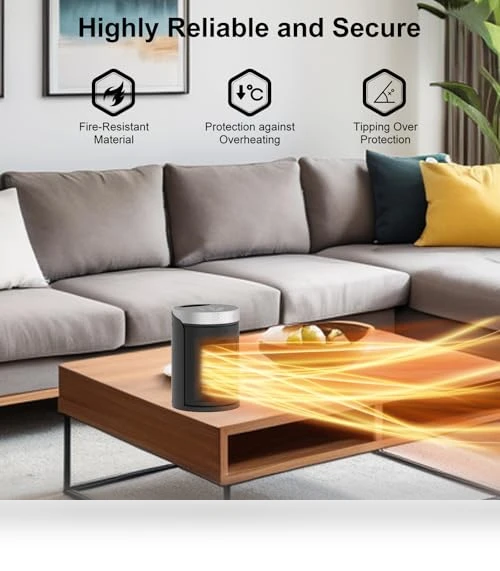 Small Portable Electric Heater with Thermostat and Remote — Portable Heating Solutions, AUBKN