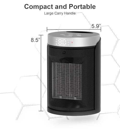 Small Portable Electric Heater with Thermostat and Remote — Portable Heating Solutions, AUBKN
