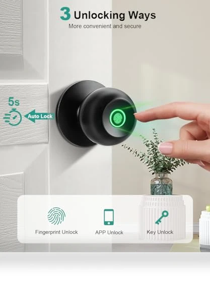 Smart Fingerprint Door Knob — Deadbolts, KLLOQUE