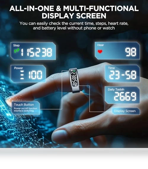 Smart Fitness Ring with Display — Wearable Accessories, Emerhome