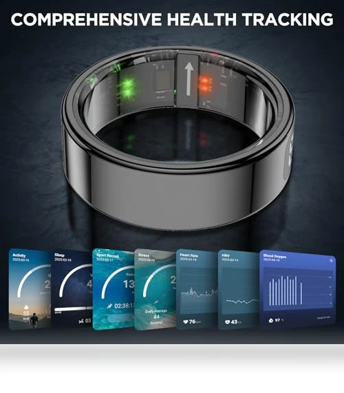 Smart Fitness Ring with Display — Wearable Accessories, Emerhome