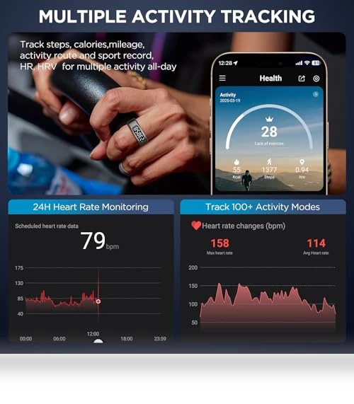 Smart Fitness Ring with Display — Wearable Accessories, Emerhome