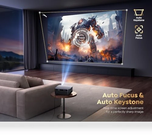 Smart Projector with WiFi 6 and Bluetooth — Home Theater Projectors, PUTRIMS