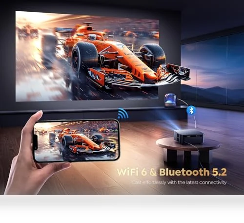 Smart Projector with WiFi 6 and Bluetooth — Home Theater Projectors, PUTRIMS