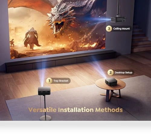 Smart Projector with WiFi 6 and Bluetooth — Home Theater Projectors, PUTRIMS