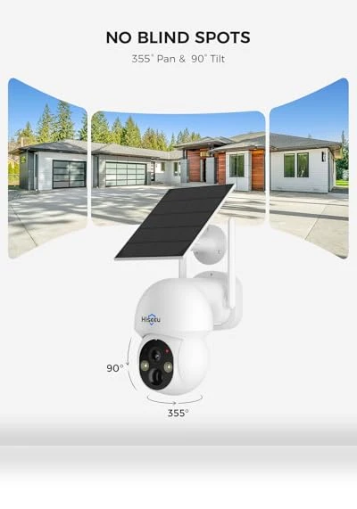 Solar-Powered Outdoor Security Camera System — Security Cameras, Hiseeu