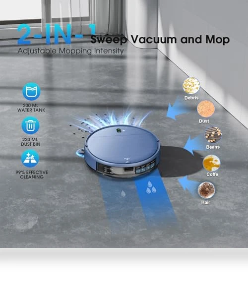 2-in-1 Robotic Vacuum and Mop — Smart Cleaning Robots, SHELIKI