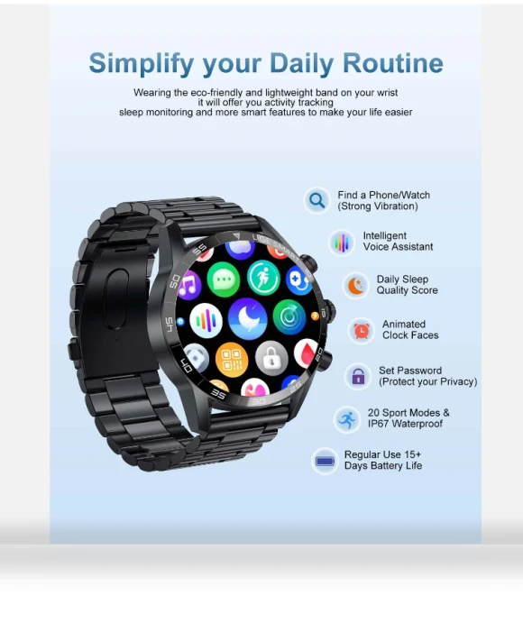 AMOLED HD Screen Smart Calling Watch — Wearable Accessories, LIGE