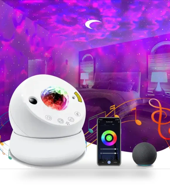 APP Control Moon Star Laser Nebula Night Light — Night Lights