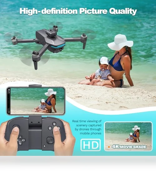Foldable Drone with 4K Electrically Adjustable Dual Camera — Drones, SUMEAUT