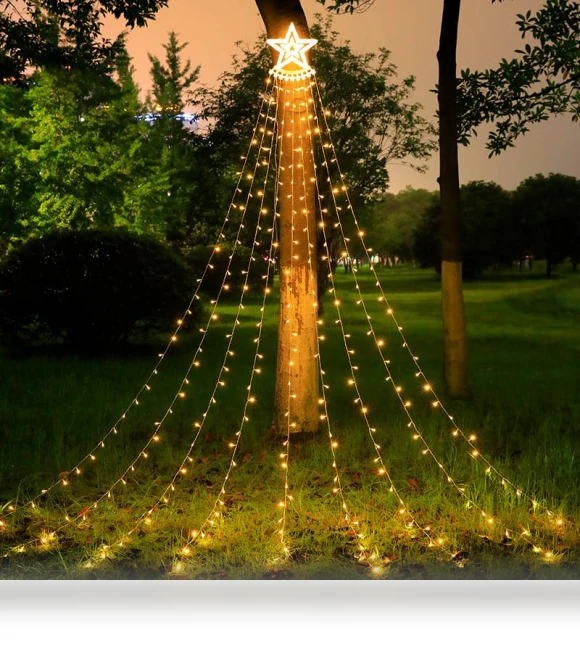 LED pentagram waterfall lights — Outdoor Security & Flood Lighting