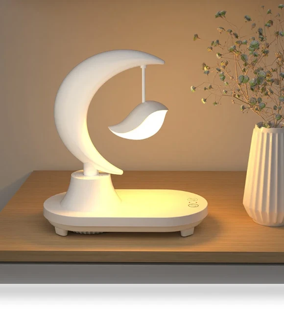 Moon Shape Bluetooth Speaker Night Light LED Table Lamp — Desk & Table Lighting