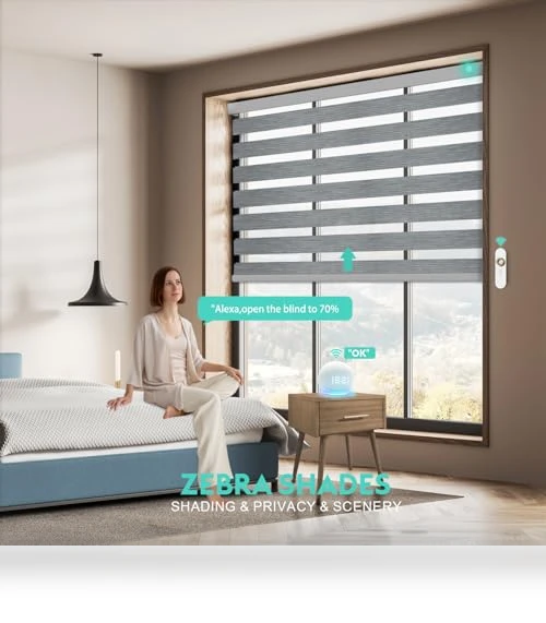 Motorized Zebra Blinds with Remote — Honeycomb, BLINDIT
