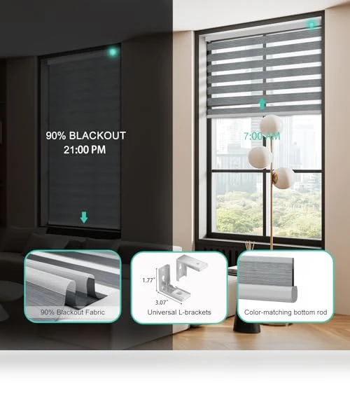 Motorized Zebra Blinds with Remote — Honeycomb, BLINDIT