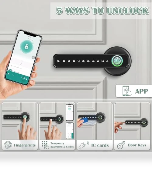 Smart Fingerprint Door Knob — Locks, XCOUI