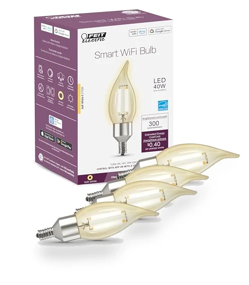 Smart LED Candle Wifi Bulb — Compact Fluorescent, Feit Electric