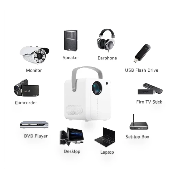 Smart Portable 1080P HD Projector — Home Theater Projectors, YJ350