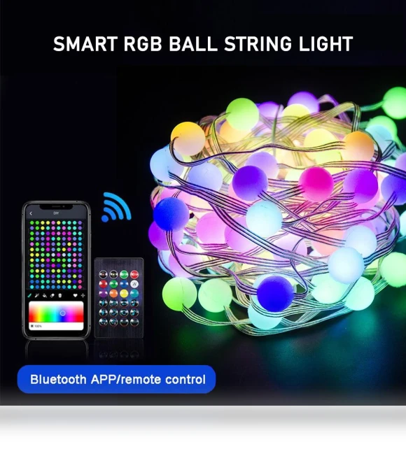 Fairy Ball 10M Smart RGB Ball String Light — Outdoor String Lights, Pawell
