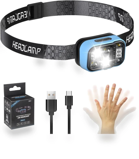 Rechargeable Headlamp with Motion Sensor — Portable Flashlights, Binchi Lighting Appliances