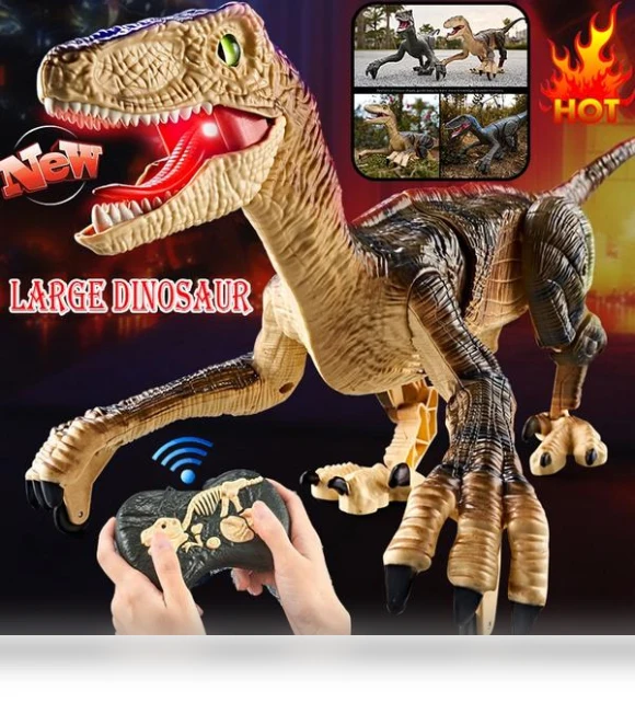 Electric Remote Control Velociraptor Dinosaur Toy — Interactive Figures & Robots, SDS001