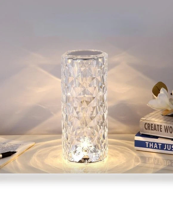 LED Crystal Rose Table Lamp Projector — Overhead Lighting, Dongfang HOME A