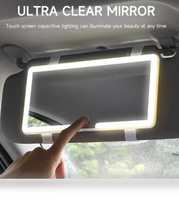 Car Touch Makeup Mirror with LED HD — Interior Mirrors, JOHO