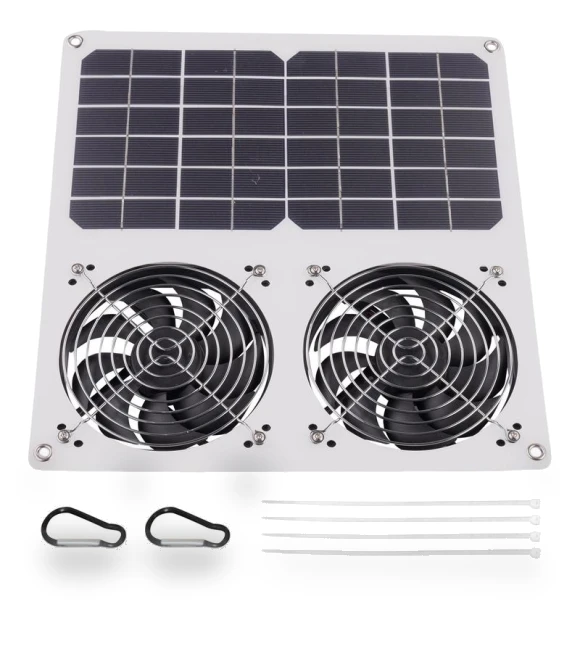 Dual Solar-Powered Car Fan — Ventilation, JOHO