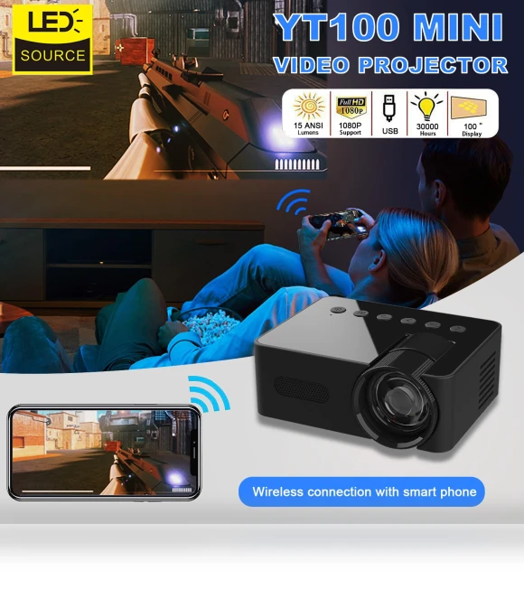 Wi-Fi Smart Mini Projector — Home Theater Projectors, YJMP
