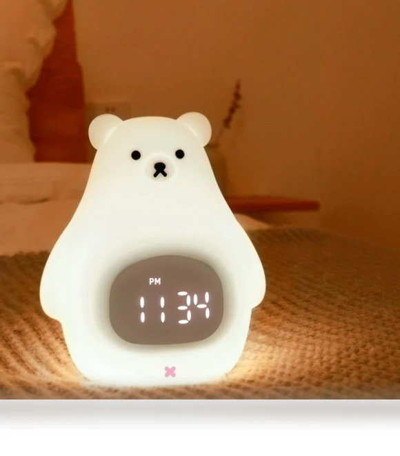 Cartoon Alarm Clock with LED Night Light — Night Lights, Binchi Lighting Appliances