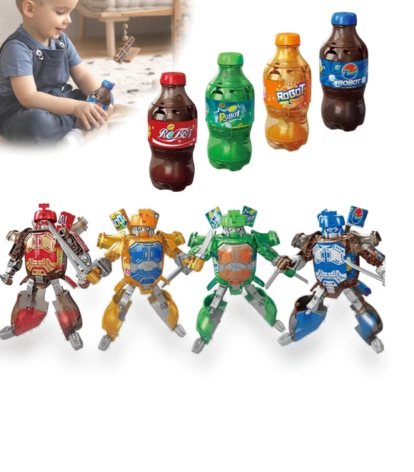 Transformable Bottle Robot Toy — Construction Kits, cupboard world