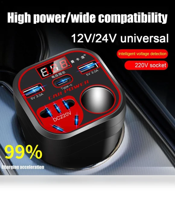 Universal Car Power Inverter with USB 3.0 Charging Port — Power Inverters, Auto Accessories Home
