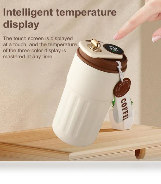 Coffee Thermocup with Temperature Display — Beverage Warmers, Practical Household