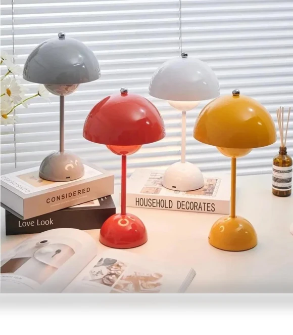 Rechargeable LED Mushroom Table Lamp — Desk & Table Lighting, Elegant Living House