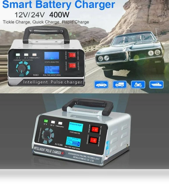 Car Charger 12V/24V 400W 40A Trickle Smart Pulse Repair — Chargers, Fugare