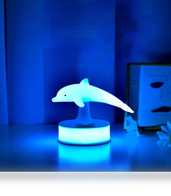 3D Dolphin Colorful Small Night Light — Night Lights, Cosy Homes